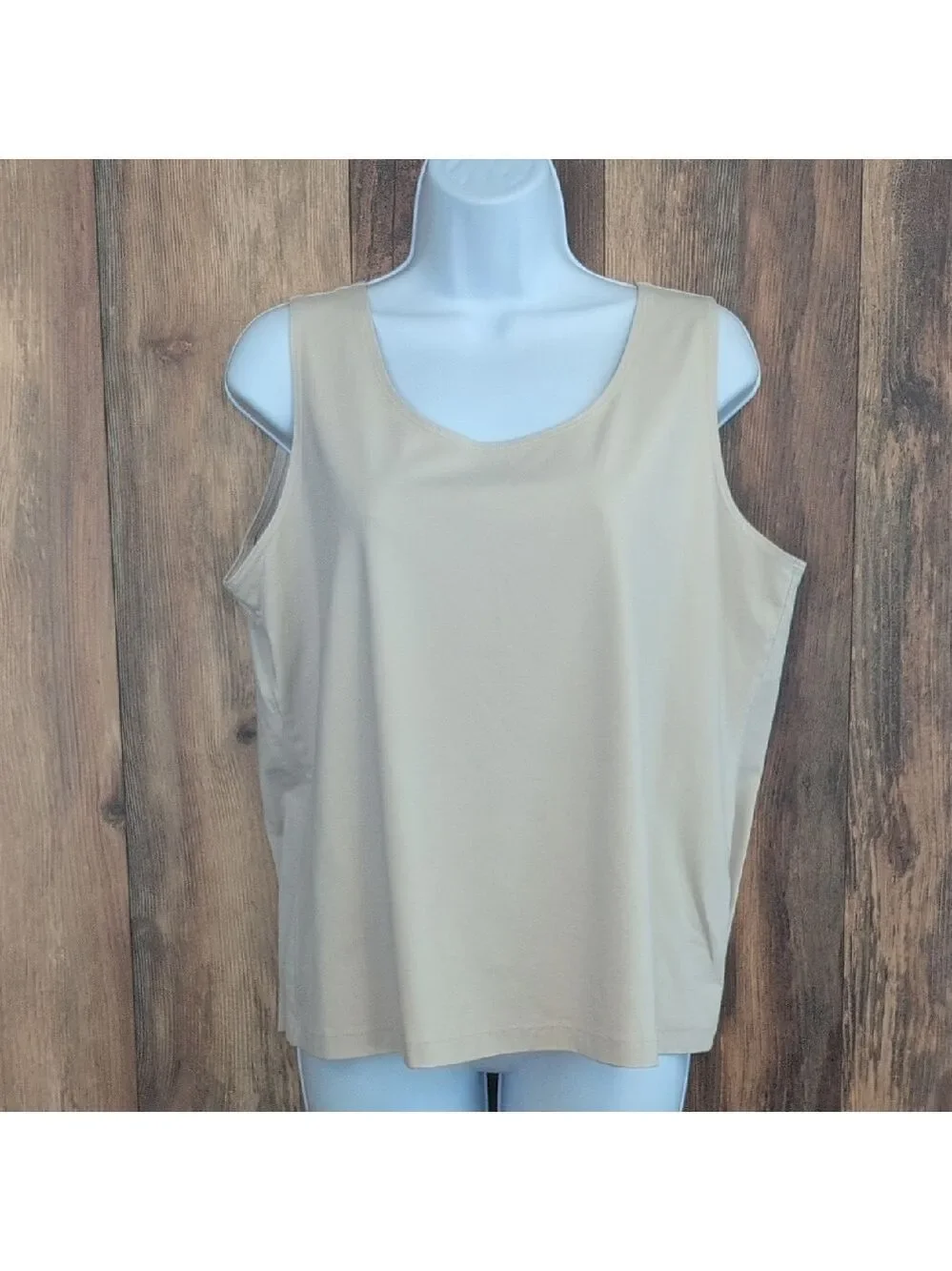 Chico's Classic Beige Stretch Camisole Tank Top 3/L               -809Y